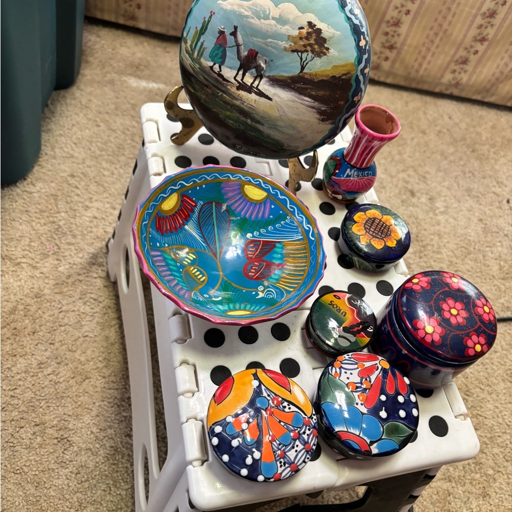 Colorful Hand-Painted Ceramic Art Set
